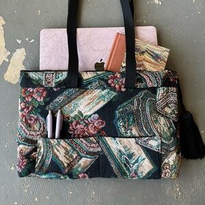 Floral Tapestry Tote Bag